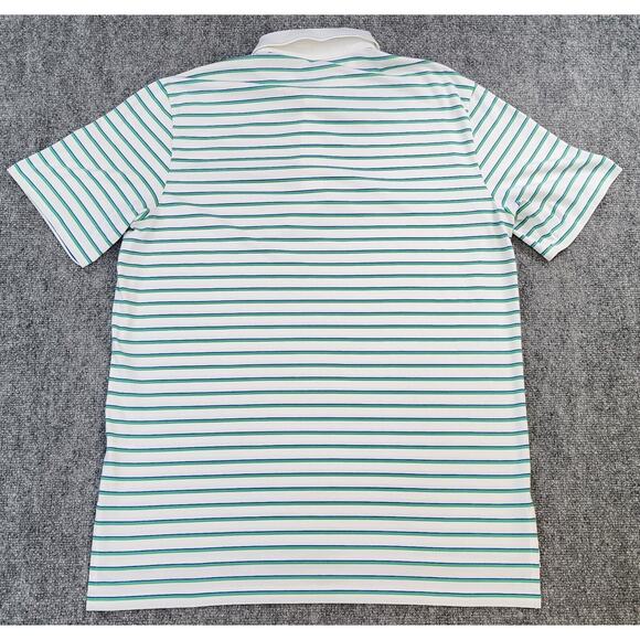 Ralph Lauren Polo Golf Shirt Mens Large White Green Striped Performance Golf - Picture 3 of 15